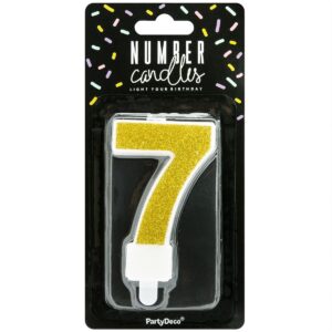 PartyDeco cijferkaars - glitter goud - 7