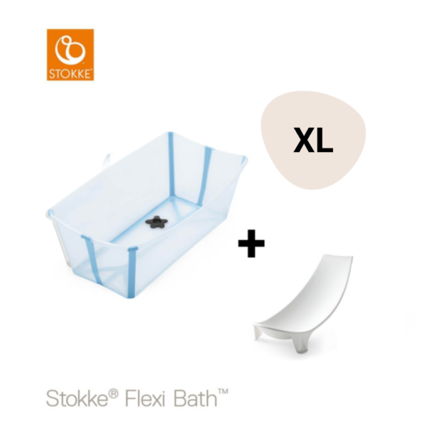 Bad Opvouwbaar Stokke® Flexi Bath® XL Ocean Blue + Gratis Newborn Support - Afbeelding 1