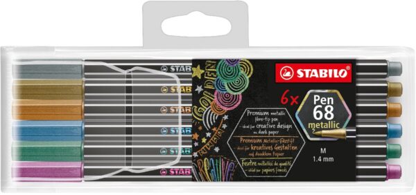 STABILO Pen 68 metallic - 6 stuks - Afbeelding 1