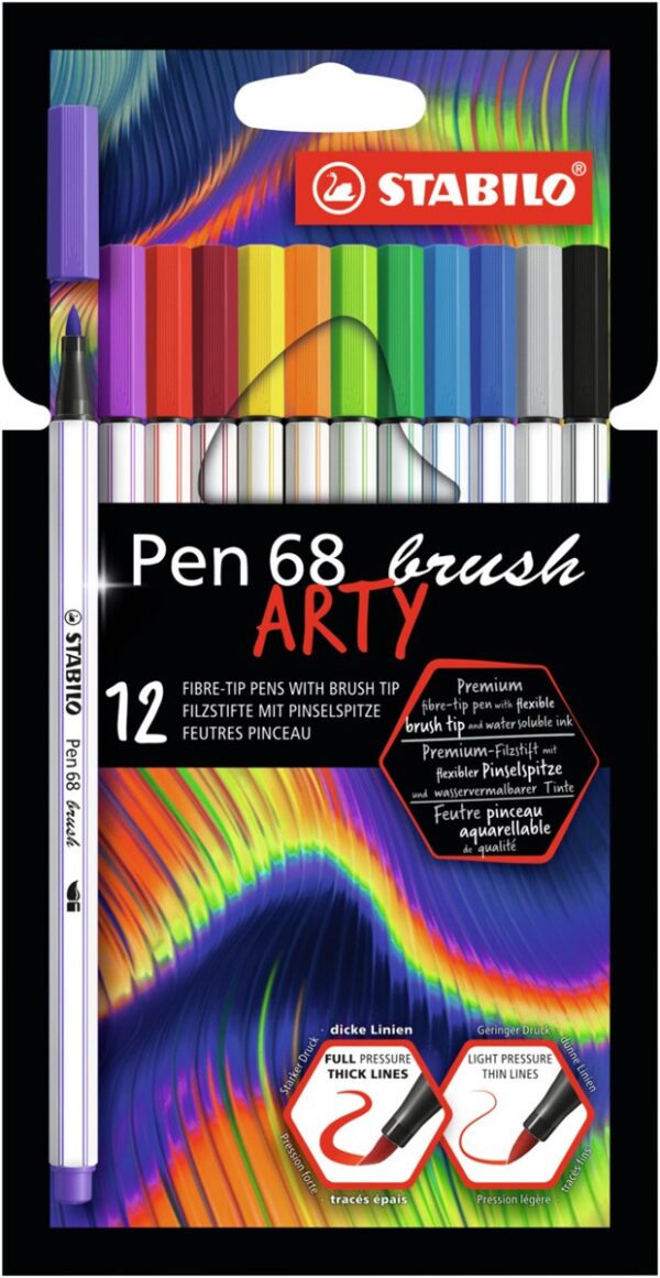STABILO Pen 68 ARTY - brushpennen - 12 stuks - Afbeelding 1