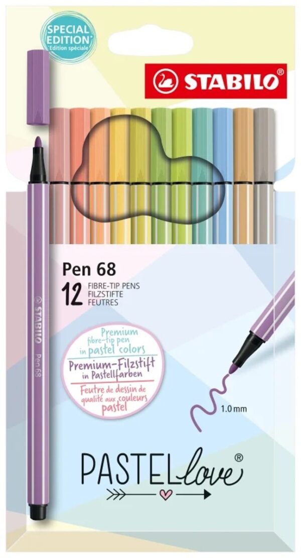STABILO Pen 68 PASTELlove - 12 stuks - Afbeelding 1