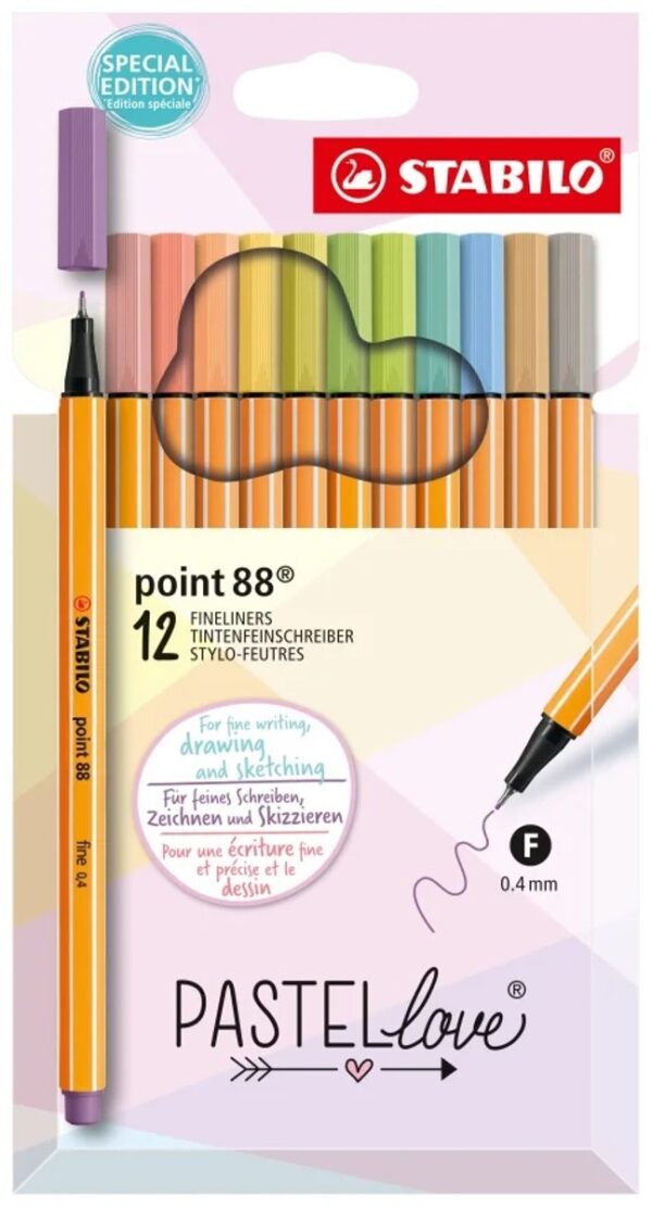 STABILO Point 88 PASTELlove - 12 stuks - Afbeelding 1