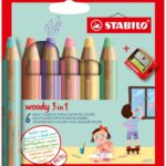 STABILO woody 3 in 1 Pastel - 6 stuks + puntenslijper
