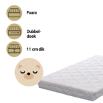 Matras Peuterbed ZZZOO 70x140 Bruine Beer