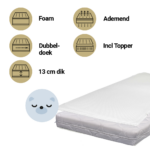 Matras Kleuterbed + Topper ZZZOO 80x160 Airgo Beer