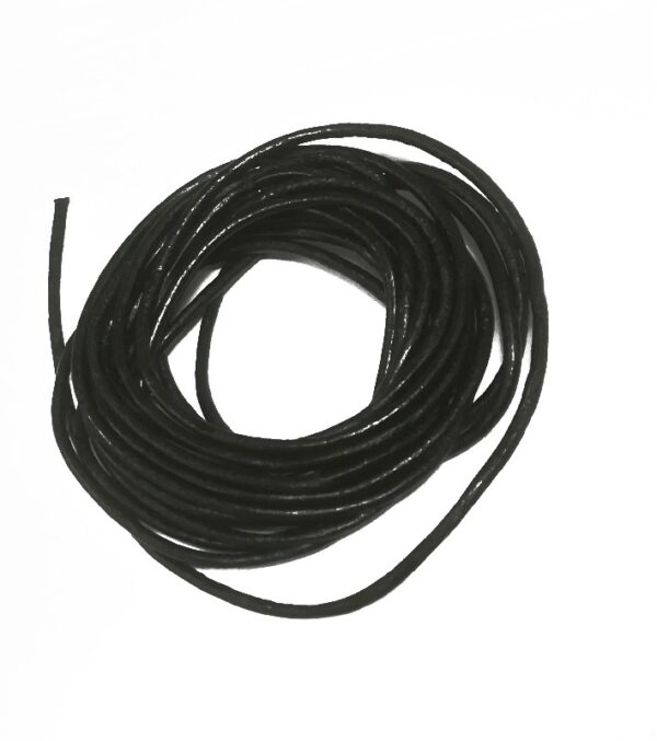 leren koord 2 mm - 2,5 meter zwart - Afbeelding 1