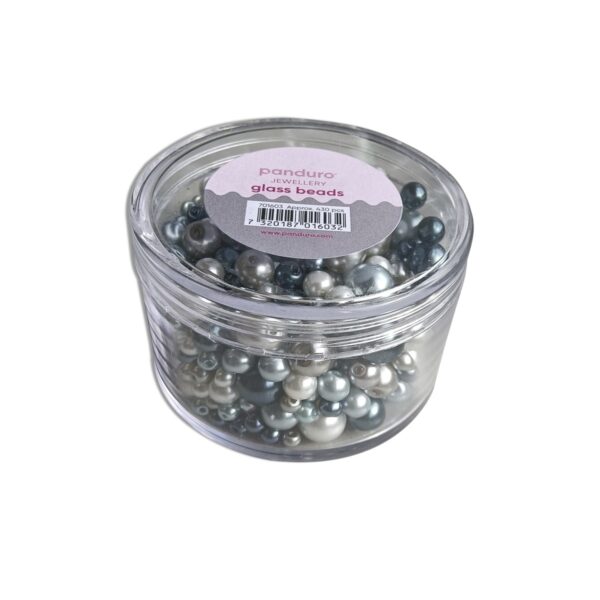 Glaskralen - 130 gram - koele kleuren - Afbeelding 1