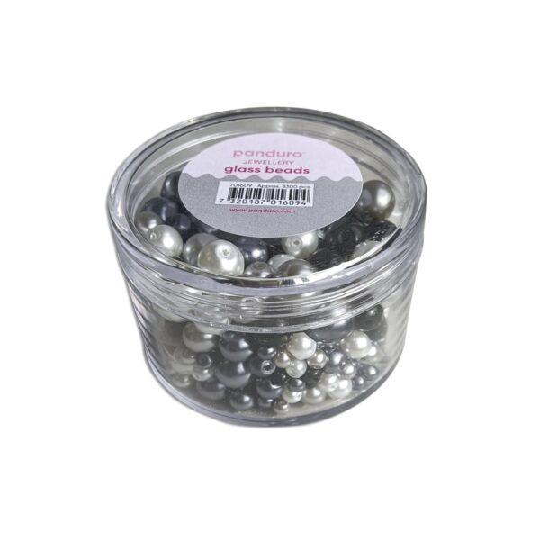 Glaskralen - 130 gram - grijze mix - Afbeelding 1