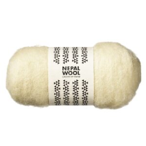 Nepal wool lamswol 50 gram- Natuur wit