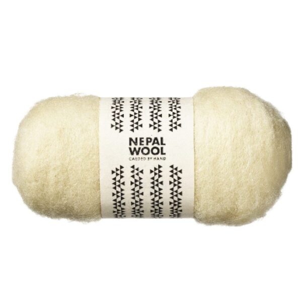 Nepal wool lamswol 50 gram- Natuur wit - Afbeelding 1
