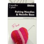 Set van 5 fijne viltnaalden + viltmat