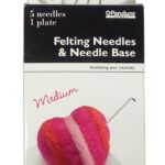 Set van 5 medium viltnaalden + viltmat