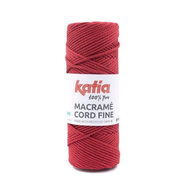 Katia Macramé Cord Fine - orientaals rood 216 - Afbeelding 1