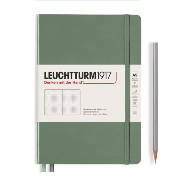 LEUCHTTURM1917 - notebook A5 - gestipt - olijf - Afbeelding 1