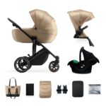 Kinderwagen Kinderkraft Prime2 PRO 3-in-1 Sandrose Beige Incl. Autostoel&Luiertas