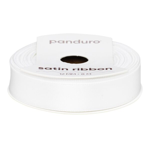 Satijnlint - 12 mm - wit - Afbeelding 1