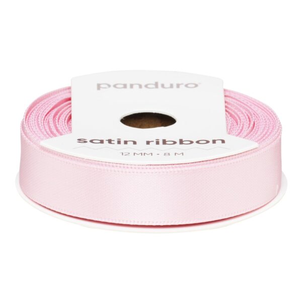 Satijnlint - 12 mm - lichtroze - Afbeelding 1