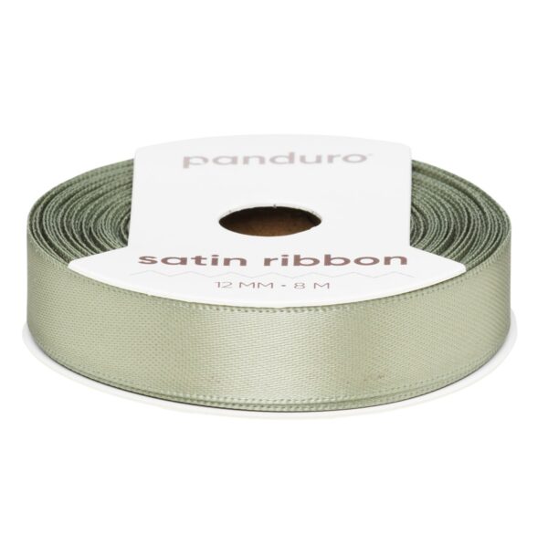 Satijnlint - 12 mm - licht olijfgroen - Afbeelding 1