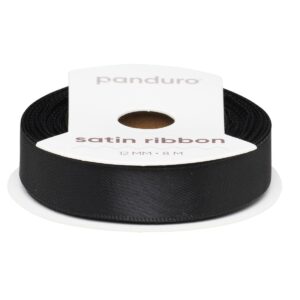 Satijnlint - 12 mm - zwart