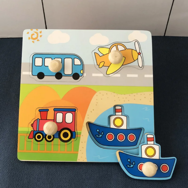 Clever Puzzle™ - Slim Spelen - Houten Puzzel Voertuigen | Educatief Speelgoed - Afbeelding 1