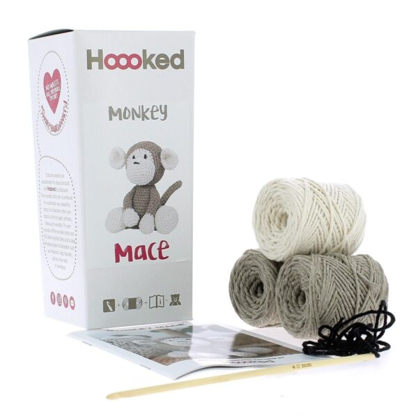 Hoooked DIY kit - Monkey Mace - taupe - Afbeelding 1