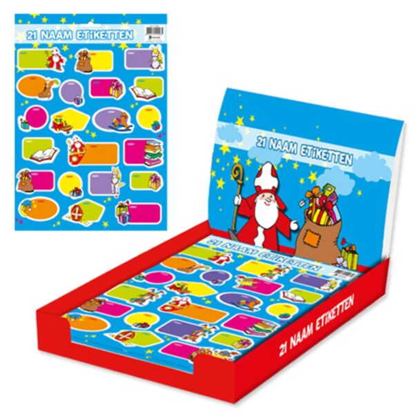 Cadeau etiketten - Sinterklaas vrolijke kleuren - Afbeelding 1
