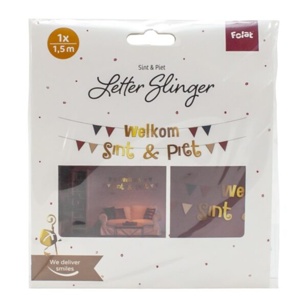 Letterslinger - 2x 1,5 meter - Sint en Piet - Afbeelding 1