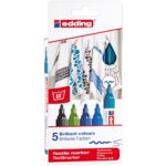 edding 4500 textile pen set - 5 stuks - cool