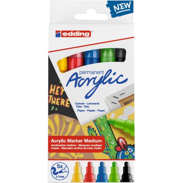 edding 5100 acrylic marker - 5 stuks - basis - Afbeelding 1