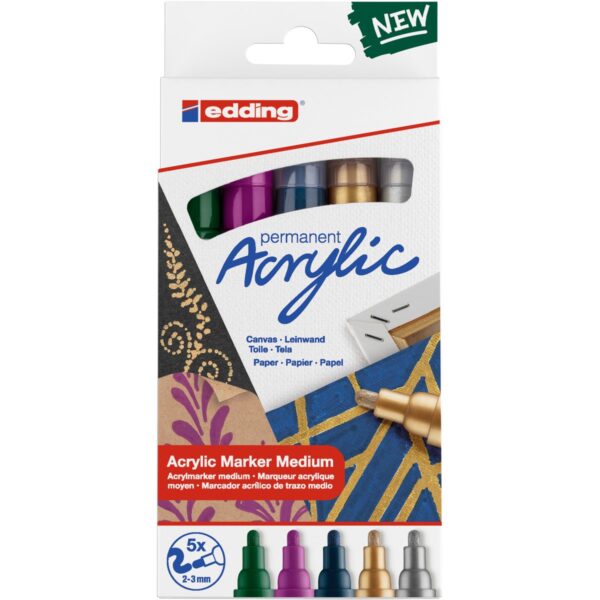 edding 5100 acrylic marker - 5 stuks - feestelijk - Afbeelding 1