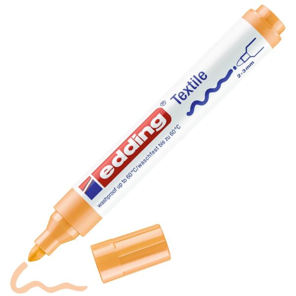 edding 4500 textile pen - 2 tot 3 mm - lichtoranje - Afbeelding 1