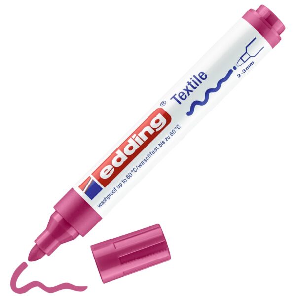 edding 4500 textile pen - 2 tot 3 mm - karmijn - Afbeelding 1