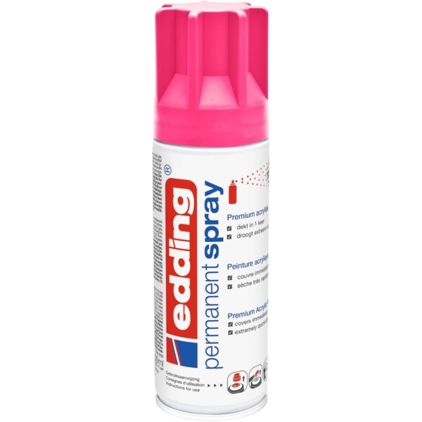 edding 5200 permanent spray - 200 ml - mat - neon roze - Afbeelding 1