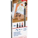 edding 1340 brush pen set - metallic - 4 stuks