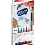 edding 1340 brush pen set - metallic - 6 stuks