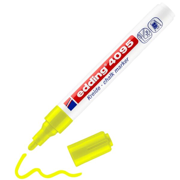 edding 4095 chalk marker - 2 tot 3 mm - neon geel - Afbeelding 1