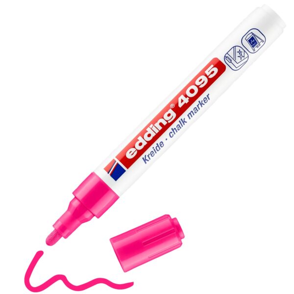 edding 4095 chalk marker - 2 tot 3 mm - neon roze - Afbeelding 1