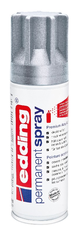 edding 5200 permanent spray - 200 ml - mat - zilver