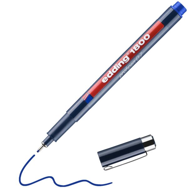 edding 1800 profipen - 0,7 mm - blauw - Afbeelding 1