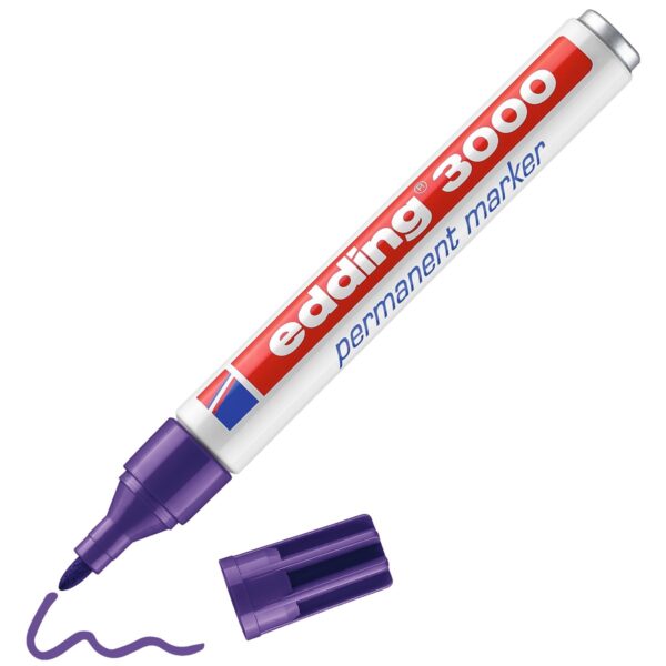 edding 3000 permanent marker - 1,5 tot 3 mm - paars - Afbeelding 1