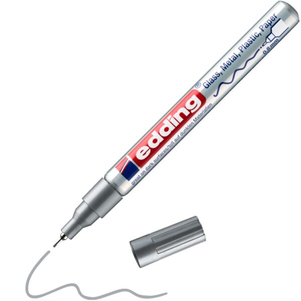 edding 780 lakmarker - glans - 0,8 mm - zilver - Afbeelding 1