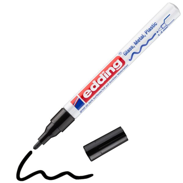 edding 751 lakmarker - glans - 1 tot 2 mm - zwart - Afbeelding 1
