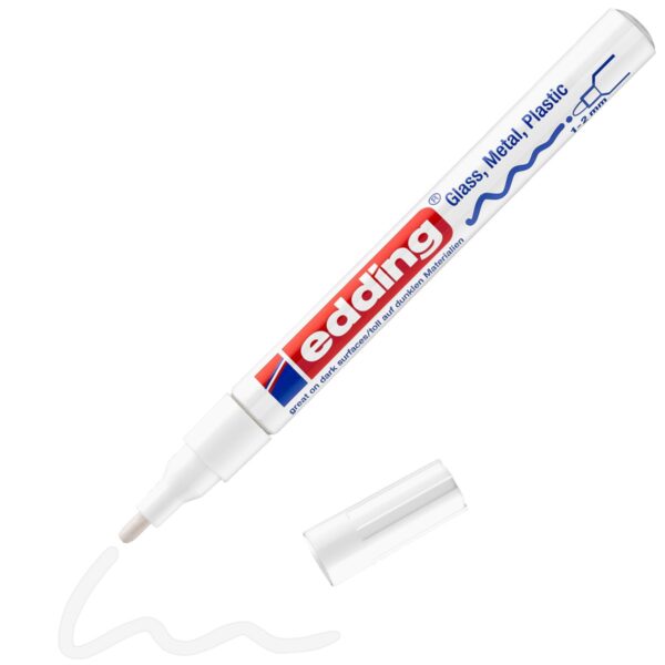edding 751 lakmarker - glans - 1 tot 2 mm - wit - Afbeelding 1