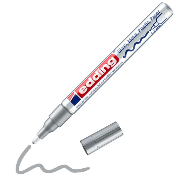 edding 751 lakmarker - glans - 1 tot 2 mm - zilver - Afbeelding 1