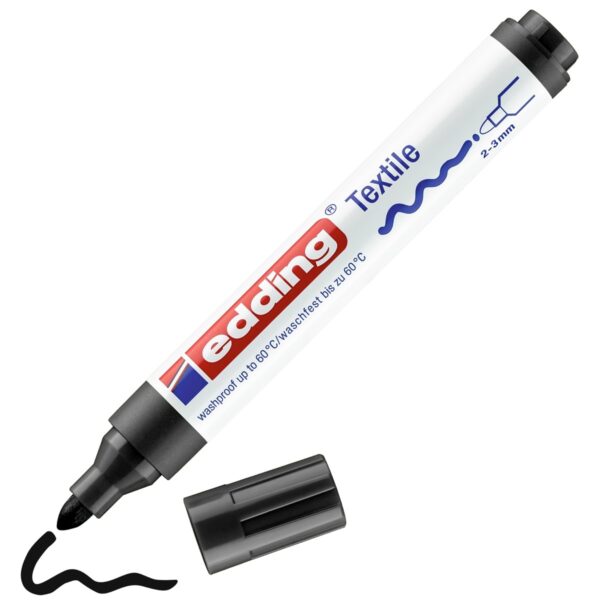 edding 4500 textile pen - 2 tot 3 mm - zwart - Afbeelding 1