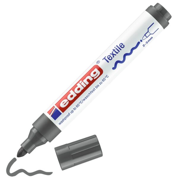 edding 4500 textile pen - 2 tot 3 mm - grijs - Afbeelding 1