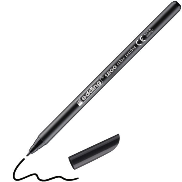 edding 1200 colour pen - 1 mm - zwart - Afbeelding 1