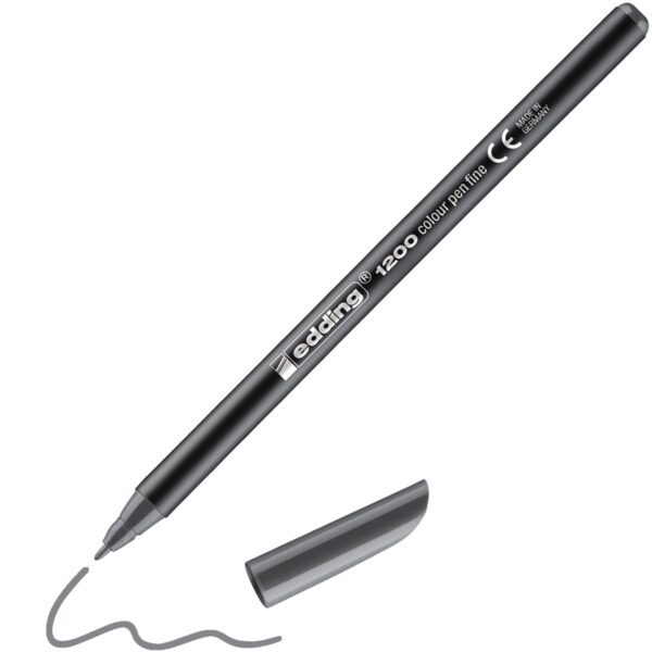 edding 1200 colour pen - 1 mm - grijs - Afbeelding 1