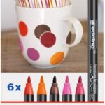 edding 4200 porcelain brushpen set - 6 stuks - warm