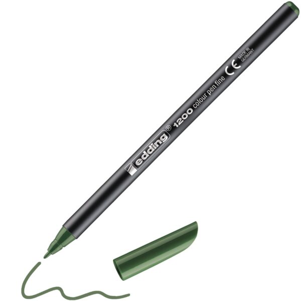 edding 1200 colour pen - 1 mm - olijfgroen - Afbeelding 1